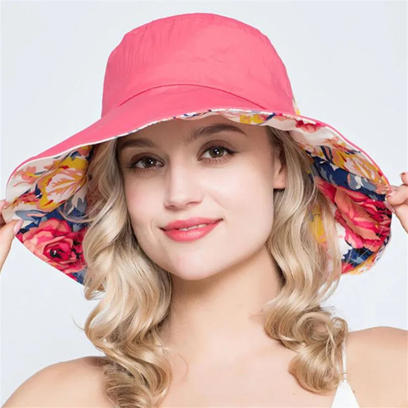 XThree Summer Hatut for naisille iso brim cotton beach cack sun hattu naaras Englanti -tyyli