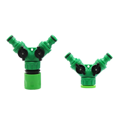 2-Way Garden Tap Water Splitter 1/2" 3/4" Female Thread Garden Hose Y Type Watering Adjustable Switch Water Controller Valve