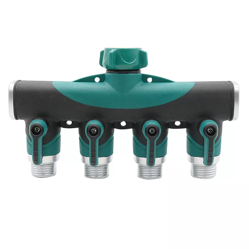 3/4 "Landbruk Irrigasjon Splitters Metall en-til-fire ventildistributør Garden Vannkontakter USA Standard tråd 1 PC