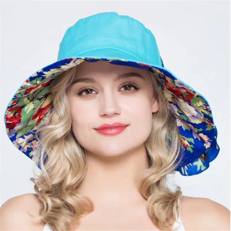 XThree Summer Hatut for naisille iso brim cotton beach cack sun hattu naaras Englanti -tyyli