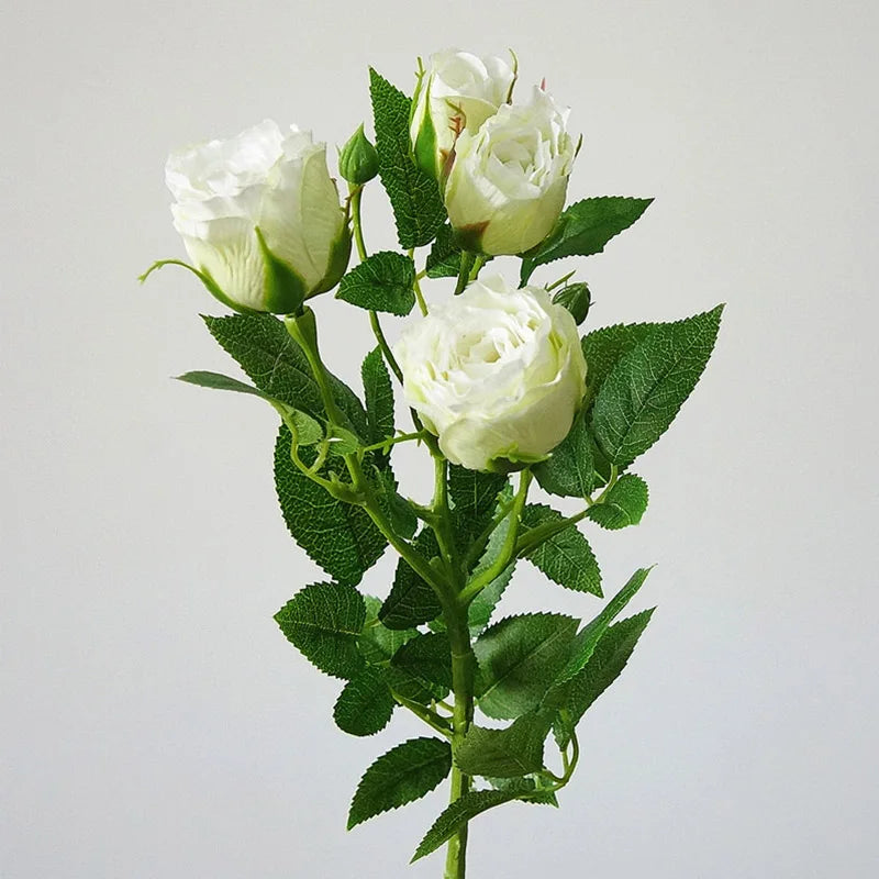4 capete flori artificiale cu tulpină lungă decorare de nuntă mătase trandafir flori false ramuri de plastic cu frunze hotel decor hotel