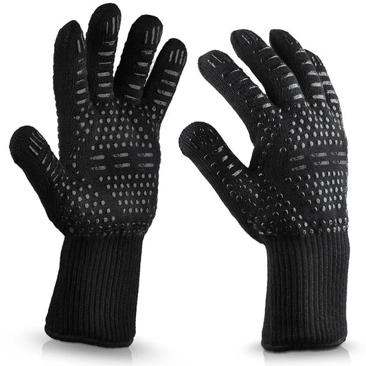 1/2PCS BBQ Hansker 300-500centigrade Ekstrem varmebestandig aramid sikkerhetshansker Grill BBQ fôr bomull til kjøkkenbakeverktøy