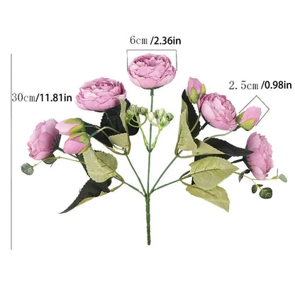 30cm roz roz roz buchet buquet buget flori artificiale 5 capete mari