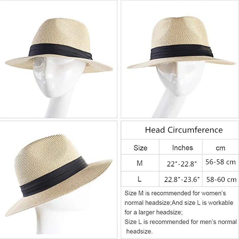 Furtalk Summer Hat pour femmes hommes Panama Chapeaux de paille Voyage de la plage de la plage