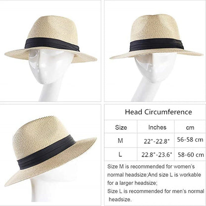 Furtalk Summer Hat pour femmes hommes Panama Chapeaux de paille Voyage de la plage de la plage
