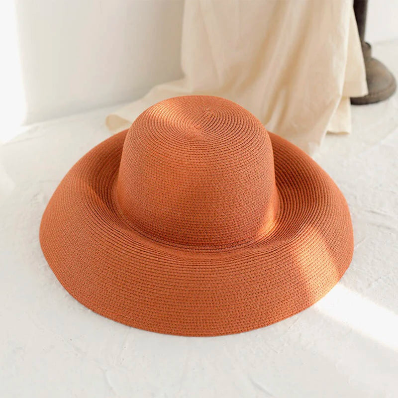 Luna & Dolphin Ręcznie robione kobiety Summer Sun Hat Big Eaves plaż