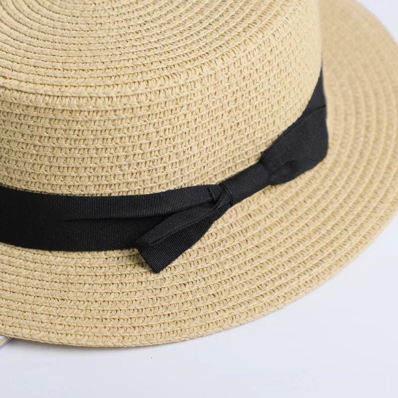 2021 heitt selja vor sumarströnd sandur foreldri-barn sun fedora stráhúfa konur flat toppur fedora hattur sólhlífar húfur