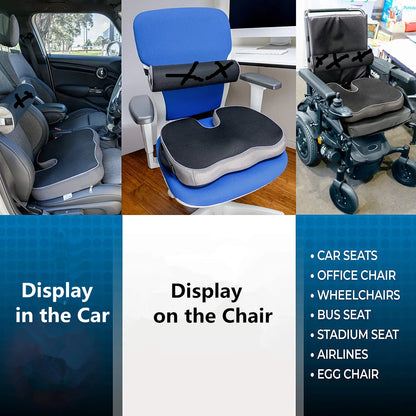Para el cojinete de la ciática de espalda alivio de la silla de consignación de la oficina del asiento del asiento del asiento del asiento no deslizante espuma de memoria ortopédica cojín de coccyx