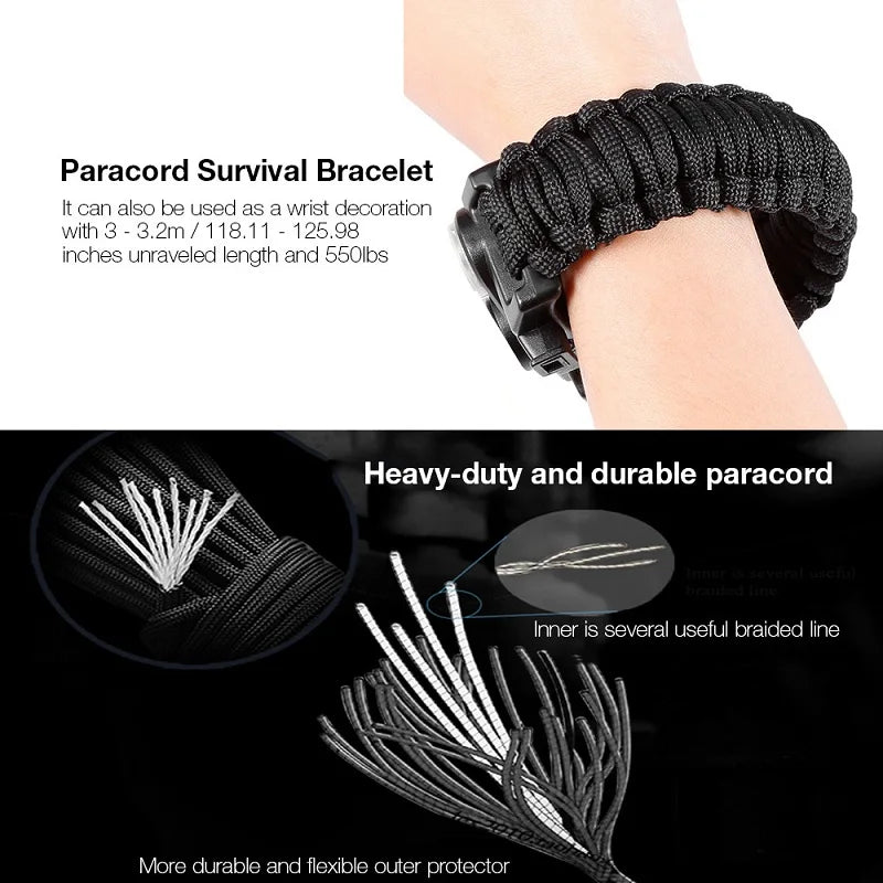 Bracelet paracord multifonctionnel Bracelet de survie tressée