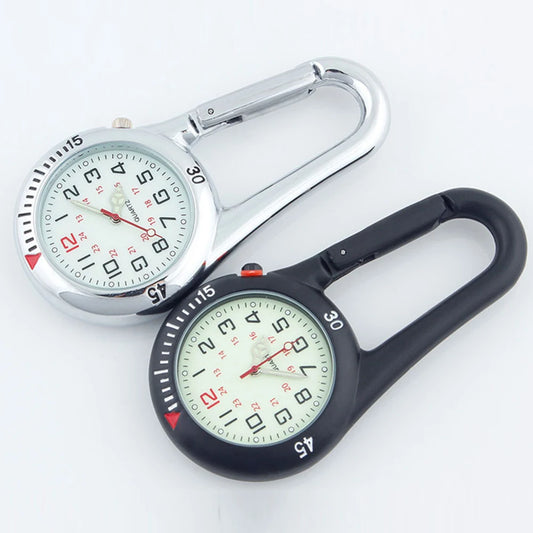 Klip në orën e shikimit të Carabiner për shëtitje alpinizmi në shpinës në natyrë mjetet e kampingut