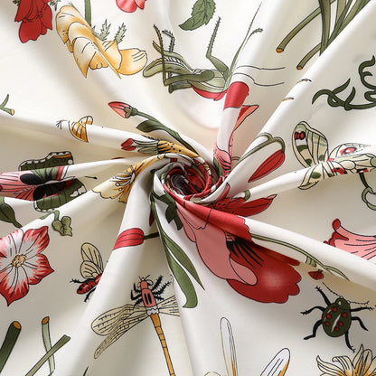 130 cm 100% Twill Seidenschals Luxus Blumenquadratschal