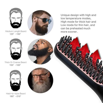 Beard Straightener for Men Professional Hair Comb Brush Straighten Straightening Comb Quick Hair Styler