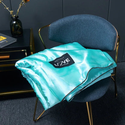 Couleur solide de la soie de glace lavable Super douce couvre-lit Jacquard à glissement
