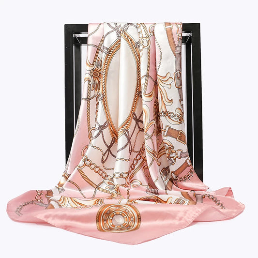 90 * 90cm Brand de luxe Écharpe carrée de mode Fashion Beach Femmes Head Wrap Wrap Spring Summer Ladies Foulard Bandanna Minfler Hijab