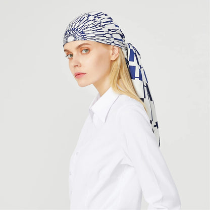 Lenços quadrados de 90cm de luxo lenço de seda hijab marca feminino lenço de lenço artesanal escada ladra ladies bandana bandana bandana