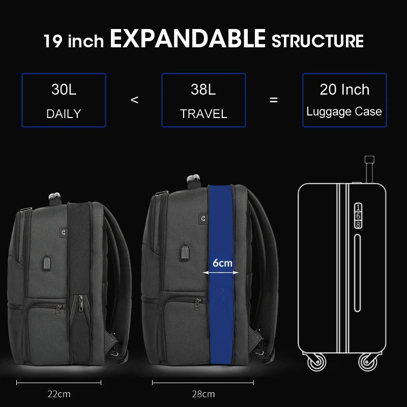 Lebenslange Garantie-Reise-Rucksack für Männer 14-15.6-19 '' Laptop Rucksack männlicher Business-Rucksacktasche für die Schule Mochila Maskulina