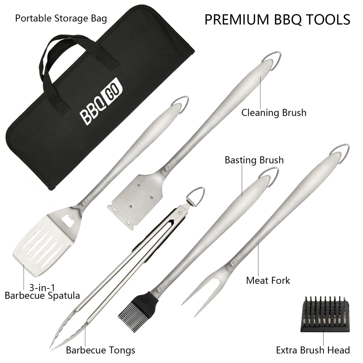Strumenti BBQGO in acciaio inossidabile BBQ SET SET TAMPAGGIO SPACCOLA PROCESSO PORTAT PORTATILE BABECUE BRILLING UTENSILE ACCESSI DI COUCINA