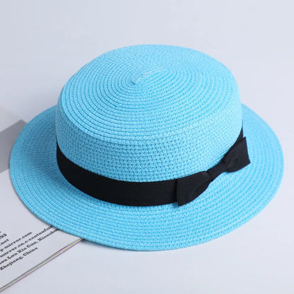 2021 heitt selja vor sumarströnd sandur foreldri-barn sun fedora stráhúfa konur flat toppur fedora hattur sólhlífar húfur