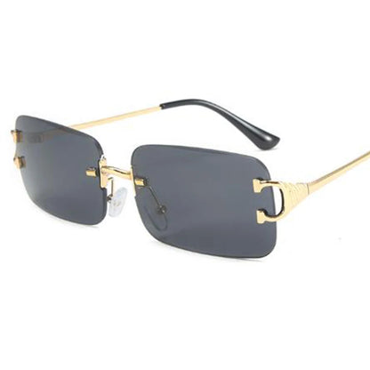 Luxury Square Sunglasses Women Brand Designer Small Rectangle Sun Glasses Men Vintage Eyeglasses Rimless Clear Lens Oculos