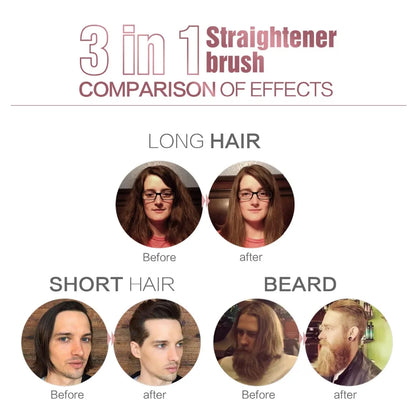 Beard Straightener for Men Professional Hair Comb Brush Straighten Straightening Comb Quick Hair Styler