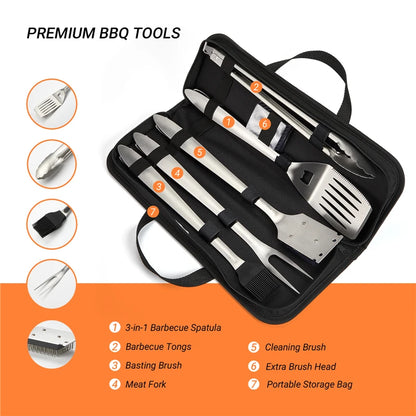 Strumenti BBQGO in acciaio inossidabile BBQ SET SET TAMPAGGIO SPACCOLA PROCESSO PORTAT PORTATILE BABECUE BRILLING UTENSILE ACCESSI DI COUCINA