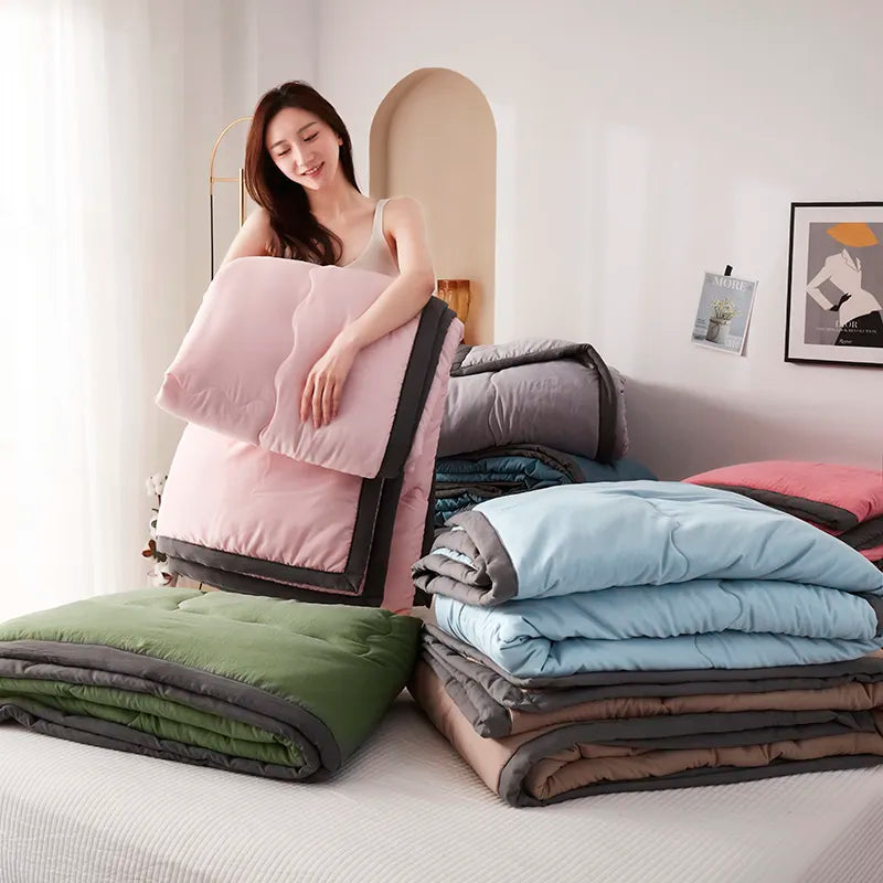 【Quilt de verão】 Lavado de manta de algodão macio de algodão-ar-condicionado Uso Flora Print Twin/Full/Queen/King 150*200/180*220/200*230
