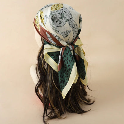 70x70cm Femenina de seda Silk Feeling Neck Square Office Office Muffler Camufler Atendedores de vuelo Ayuntades de pañuelo Rings Wrap