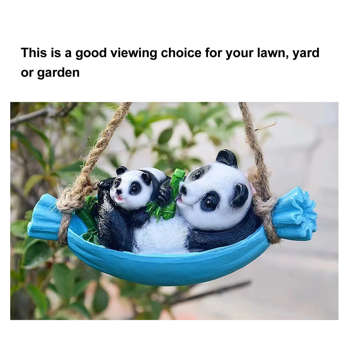 Swing Panda Statue Mère et bébé panda allongé sur la simulation de swing simulation de jardin animal sculpture