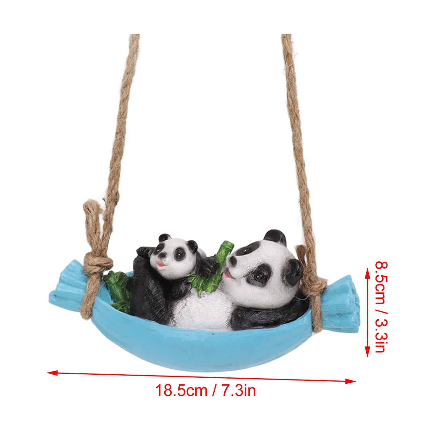 Swing Panda Statue Mère et bébé panda allongé sur la simulation de swing simulation de jardin animal sculpture