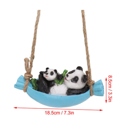 Swing Panda Statue Mère et bébé panda allongé sur la simulation de swing simulation de jardin animal sculpture