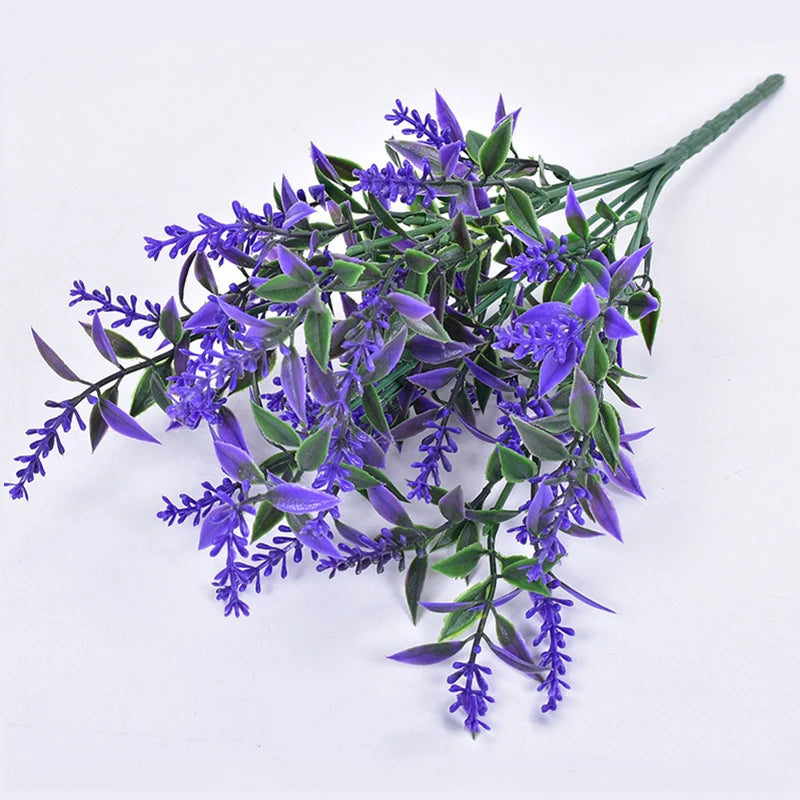 Künstliche Blume Plastik Lavendel gefälschte Pflanze Hochzeit Hausgartendekoration Braut Bouquet Tisch Einstellung Haushaltsvorräte