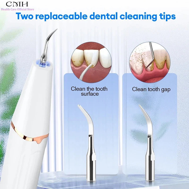 Ultrasonic Water Flosser Teeth Cleaner Women Tartar Remover Stain Eraser Multi Gear Type-C Rechargeable Portable Oral Care Tool
