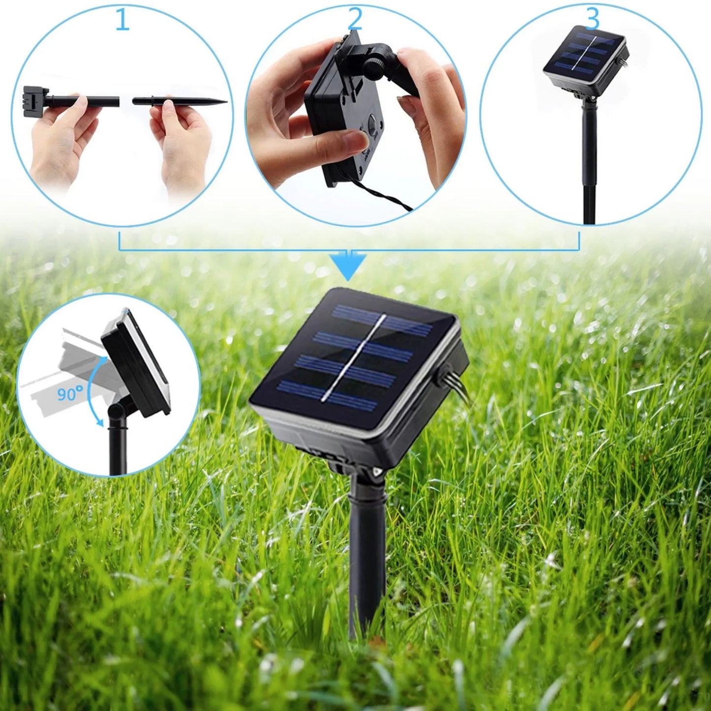 Water druppeltjes Zonneteksel Lichten 6m 30 LED Waterdichte Outdoor Decoratie Garland Bariy Lights Christmas Wedding Party Garden