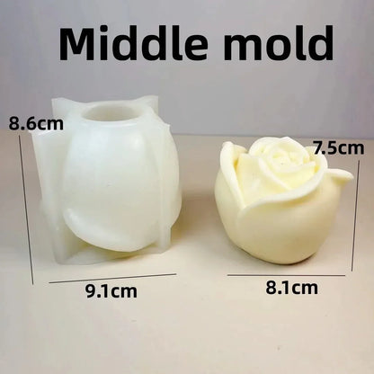 New 3D Rose Bouquet Candle Silicone Mold Chrysanthemum Flower Cluster Resin Mold Flower Peony Gypsum Mold Valentine's Day Gift