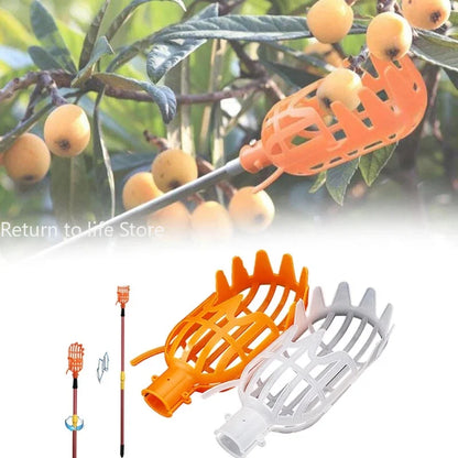Schermo di frutta con cesto da giardino Strumento di raccolta di frutta in plastica per la raccolta di frutta ad alta quota che raccoglie Loquat che raccoglie lo strumento Bayberry