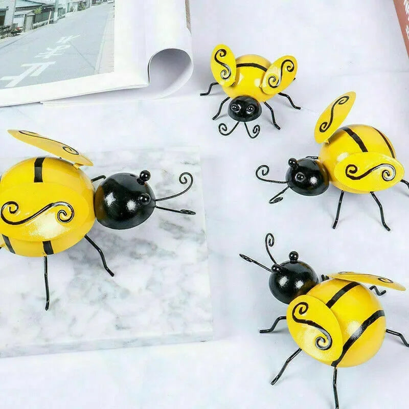 1/4pc set dekoracyjne metalowe figurki pszczoły Art Home Dekoration