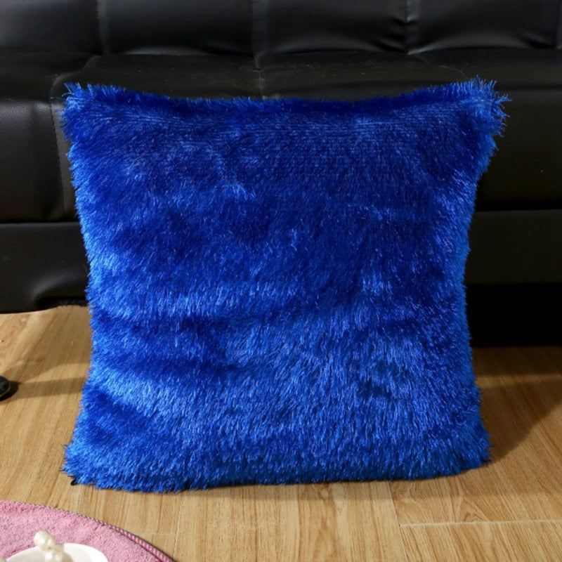 Mäkké faux srsti vankúše puzdro Plush vankúšik ružová modrá fialová teplá obývacia izba Spálňa pohovka dekoratívne vankúše pokrývať 40*40 cm