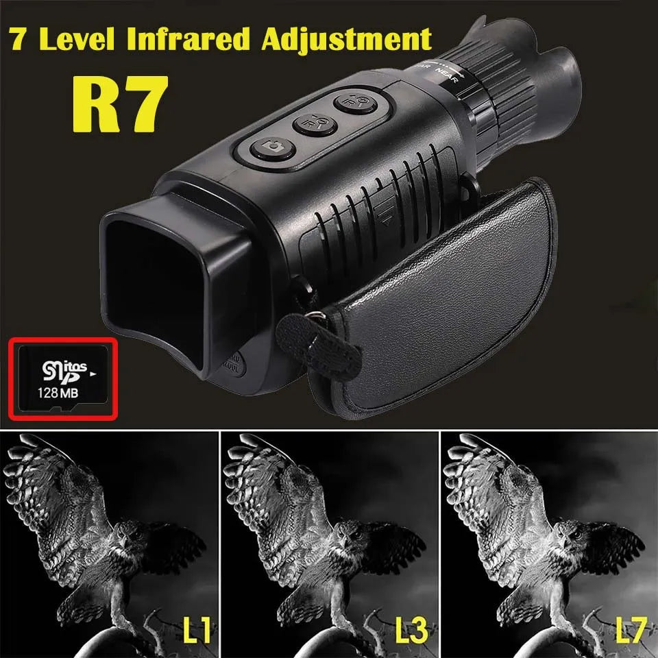 HD innrautt nætursjón tæki R7 5x Zoom Digital Monocular Telescop
