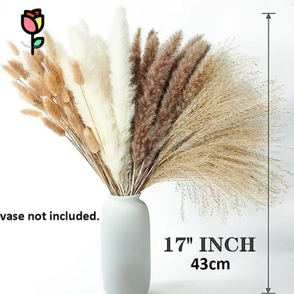 120 copë Lule të thata Pampas Pampas Bouquets Boho Dekora e Dasmës së Luleve të Luleve Artificiale Busha