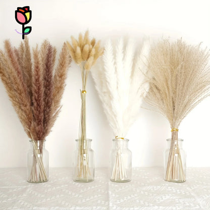 120 copë Lule të thata Pampas Pampas Bouquets Boho Dekora e Dasmës së Luleve të Luleve Artificiale Busha