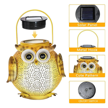 LED SOLAR LYS UDENDOR HANGING LANDSKAB LAMP PROJEKTOR LAMP Vandtæt campinglys Uwl Night Light Garden Decoration Light