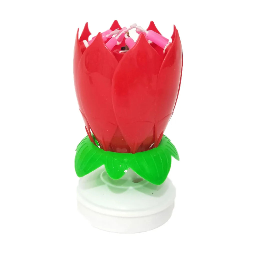 Lotus Music Lotus Candle Music Vela Doble flor de flor de flor pasteleo Flat Electronic