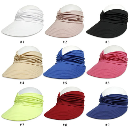 1pc Flexibler erwachsener Hut für Frauen Anti-UV-Breite Rand Visierhut Einfach zu tragen Reisekappen Mode Strand Sommersonnenschutz Hüte