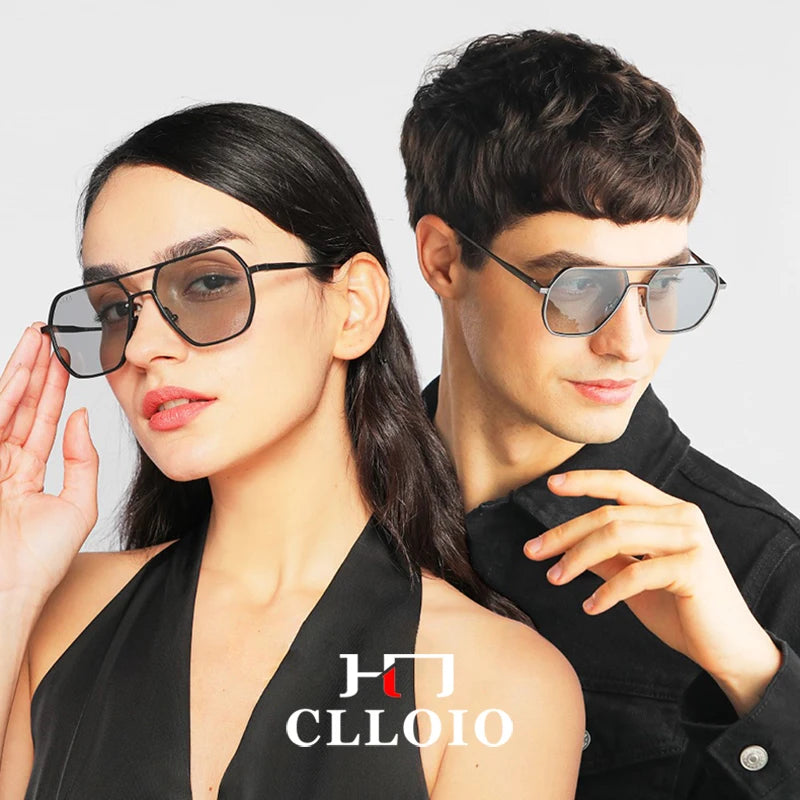 Clloio New Fashion Aluminium Photochromic Sunglasses Men Femmes Polaris Sun Glasses Chameleon Anti-Glare Driving Oculos de Sol