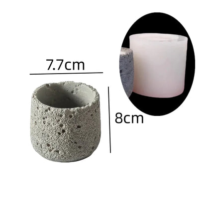 Creative Round Concrete Flowerpot Silicone Molds Moon Texture Storage Jar Container DIY Mini Cement Plants Pot Mould