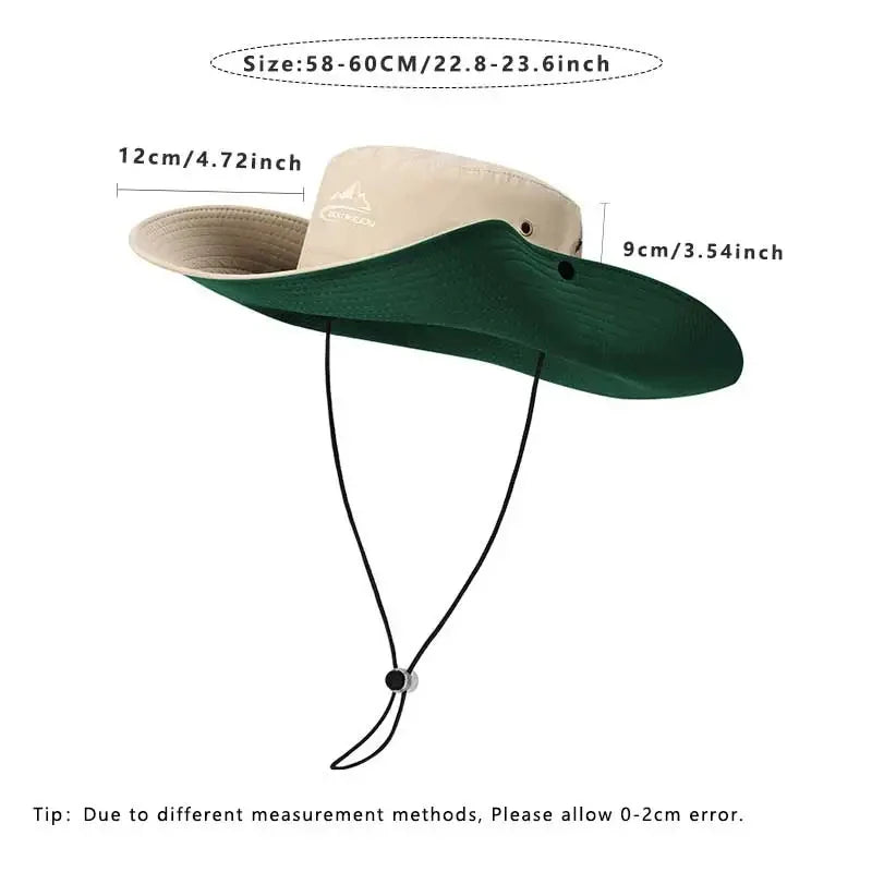 2024 Casual Fishing Hat UPF 50+ Cowboy Hat Summer Sunshade Outdoor Camping Sun Hat Breptable Wide Brim Visor Fisherman's Hats