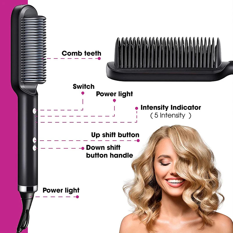 Hárbursta heitt loft comb combering þurrkara styler loft heitt loft bursta flat járn hárrétti bursta