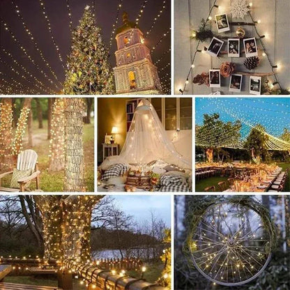 1Pack Solar String Light Fairy Garden Vandtæt udendørs lampe 6V Garland til jul Xmas Holiday Party Home Decoration