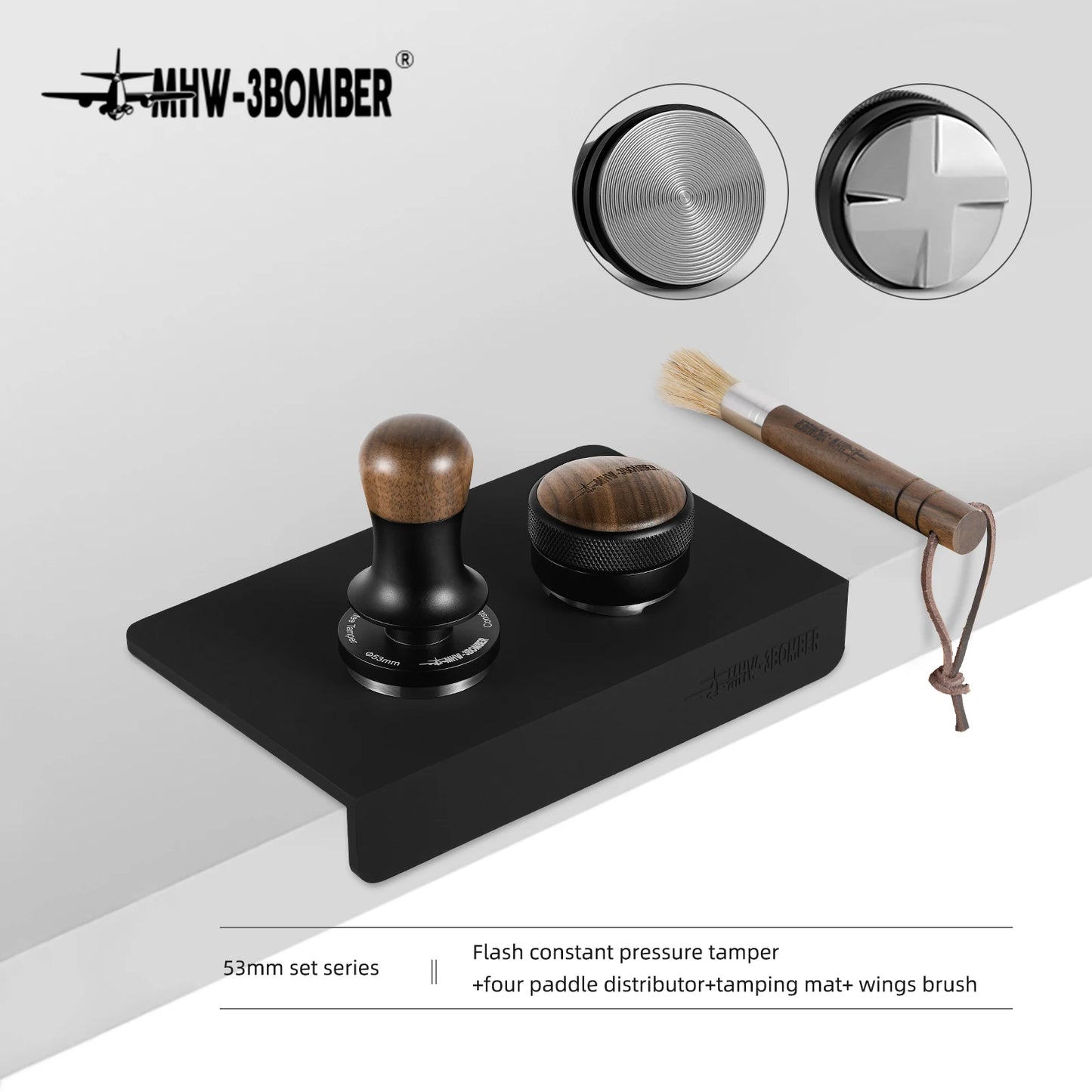 51/53/58.35mm Coffee Tamper 30lb Constant Pressure Espresso Tamper with Calibrated Spring Loaded Coffee Leveler Barista Tools