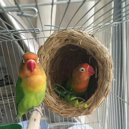 1pc natural handmade păsări de păsări cuib de porumbei casă papagal cuib cald cald pentru animale de companie curte, cutii mici de păsări pentru păsări